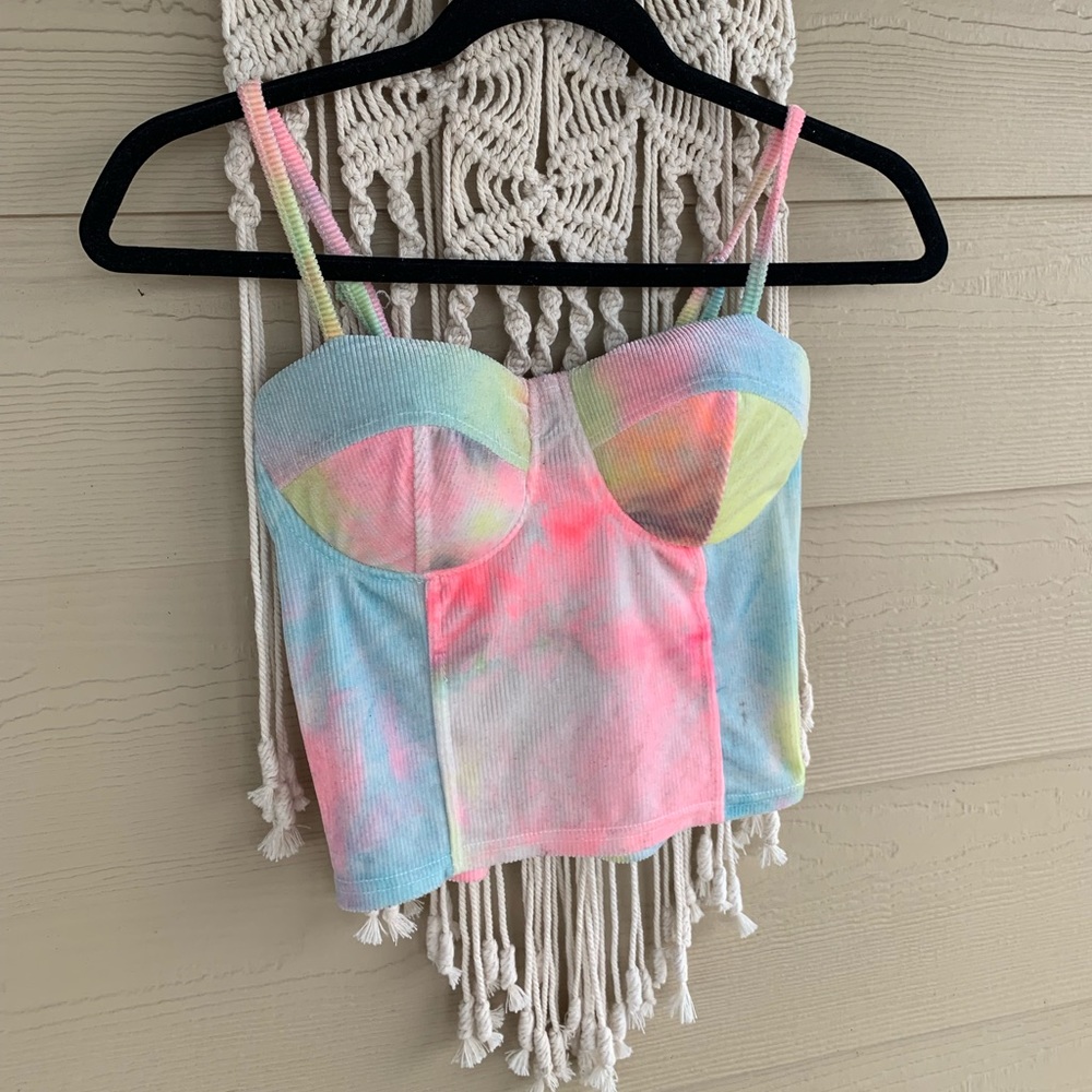 Rainbow Tie-die crop top